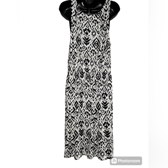 Black & White Ikat Print Faded Glory Summer Dress Size L(12-14) - Picture 6 of 6